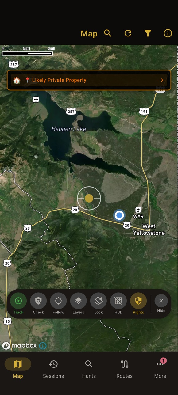 Obsession Tracker on Android - Map with land rights